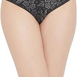Women's Lace Low Waist Outer Elastic Bikini Panty - Grey-image-7