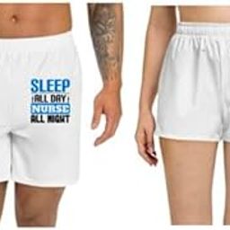 Unisex Regular fit 'Nurse | Sleep All Day Nurse All Night' Polyester Shorts [Size S/28In to XL/40In]-picture-51