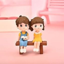 GIRLIEGLITZ Cute Couple Miniature Sitting on Bench for Tray Gardening/Fairy Garden/Terrariums/Landscaping/Craft Model Work or Use as Gift to Boyfriend/Girlfriend or use as Cake Topper-image-97