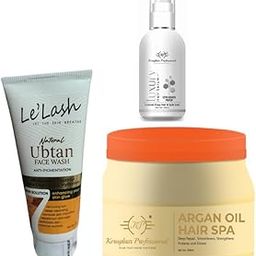 Argan Oil Hair Spa 500ml, Le'lash Natural Ubtan Face Wash, 100g, Luxury Hair Serum 120ml-43