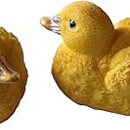 Floating Resin Duck Figurine Pond Décor Garden Lawn Patio Outdoor Statue Yellow (Set of 2)-image-36