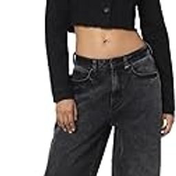 Women Black Solid Cropped Denim Jacket-23