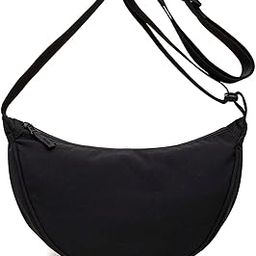 Half Moon Sling Bag for girl Women, Luxury Crossbody Style Dumpling Moon Bag Women Messenger Bag Adjustable Simple Design Nylon Tote Bag Portable Large Capacity Shoulder Bag for Daily Use-0
