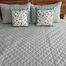 urban village Pollycotton Beautiful King Size Solid Sky Blue Bed Cover-30