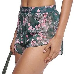 Bitra Floral Printed High Waist Swimwear Shorts for Women Beach Wear-image-41