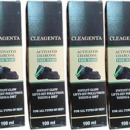 cleagenta activated charcoal face wash skin rejuvenating and clearing for all skin type 100 ml pack of 4-12