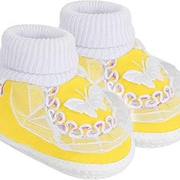 Baby Girls Booties (Yellow,White)-image-5