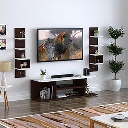 Anikaa Emma Engineered Wood TV Unit/TV Stand/Floor Standing TV Unit/TV Cabinet/TV Entertainment Unit (Wenge White)- Ideal for Upto 55"(D.I.Y)-picture-2