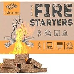 KNYUC MART Fire Cube Wood Blocks Camping Burning Outdoor, Easy-Burning Fire Starter Squares, Great Lighter for Chimney, Charcoal Grill (12 Cube)-30