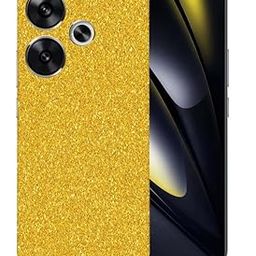 OggyBaba Golden Giliter Fiber Poco F6 5g Mobile Back Skin Rear Screen Guard Protector Film Wrap (Coverage - Back+Camera+Sides)-image-71