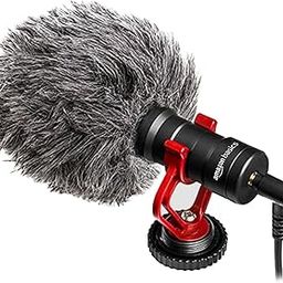 amazon basics Cardioid Shotgun Microphone | Real Time Monitoring Compatible with iPhone/Android Smartphones, DSLR Cameras Camcorders for Live Streaming & Audio Recording-5
