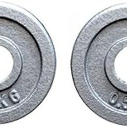 Dolphy 0.5 kg x 2 Standard Weight Plates for Home Gym | 1 Inch Chrome Iron Weight Lifting Plates 1kg-image-23