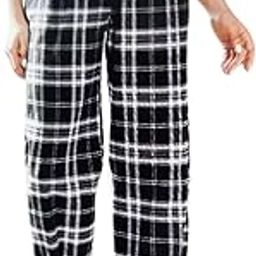 Women's Black & White Plaid Lounge Pants – Soft Cotton Elastic Waist Pajama Pants for Casual Wear (IN, Numeric, 28, Regular, Black)-image-99