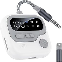ETZIN Airplane Bluetooth 5.4 Adapter for 2 ArPods Headphones, Bluetooth Transmitter for TV to Wireless Headphones, Dual Latency 3.5mm Adapter for Speakers,Wireless Transmitter and Receiver EPL-1483WA-image-91