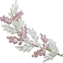 Jewellery Pink Crystal Floral Bridal Hair Vine Tiaras - Wedding Hair Accessories - For Women & Girls Stylish Latest (ROH171_Z1)- For Women & Girls Stylish Latest-image-11