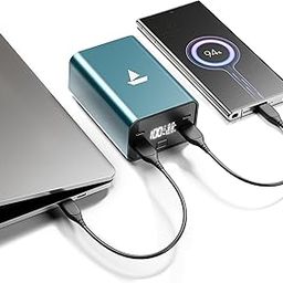 boAt EnergyShroom PB600 PowerPulse 27000mAh Power Bank| 160W Total Output, 2xUSB-C (2-Way Port), 2xUSB-A Port, 100W Type-C to C Cable, Compatible w/Laptop, Smartphone, Tablets Earphone,Watch(Gunmetal)-16
