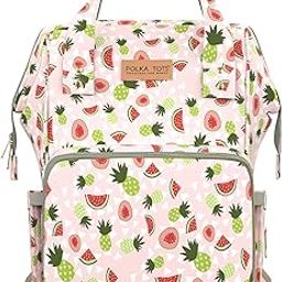 POLKA TOTS Premium Baby Diaper Bags For New Born with Pouch for Mothers | Maternity Waterproof Bags for Travel | Multiple Pocket Backpack for Moms (Watermelon, Large)-image-78