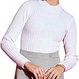 White Rib High Neck Full Sleeves Sweater-image-39