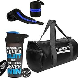 Premium Combo Set Latest Gym Bag & Shaker Bottle with Wrist Band | Protein Shaker Bottle 700 ml | Sports & Fitness Bag | Wrist Support Gym Band Men and Women (Blue)-image-63