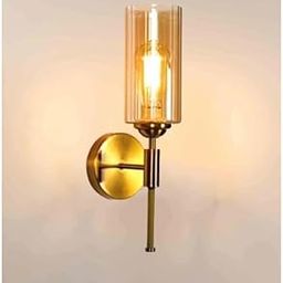 GMART INDIA Golden Luster Glass Vintage Modern Metal Wall Light and Wall Lamp Lighting for Restaurant, Bedroom, Living Room and Home Decor, Metal Antique Pack of 1-image-48