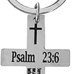 Be Strong And Take Heart All You Who Hope In The Lord (Psalm 31.24) Black And Silver Stainless Steel Keychain For Men And Women-image-12