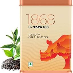 1868 by TATA Tea Assam Orthodox, Pure Assam Black Tea, Dry Rolled Whole Loose Leaves with Golden Tips, Aromatic, Malty, Mildly Sweet, From House of TATA (50 Cups/100g)-image-8