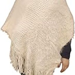 Manra Kids Woolen V-Neck Solid Plain Fur Ponchu (Sc 22_Grey_free Size)-image-75