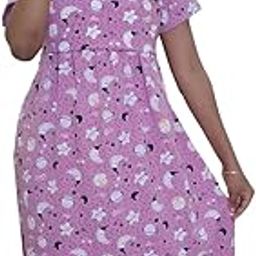 Zero Clothing Feeding Dress for New Moms | Cotton Maternity Nighty | Zipless Nursing Gown with Pull-Up Access | Ankle Length Pregnancy Wear | Pre & Post Maternity Gown-image-83