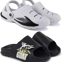 Combo Pack of 2 Slipper/Flip Flops/Slides/Clogs/Sandals for Men (Clog-700 Vs YEE-Goat & Shera)-image-40