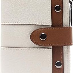 Wallet for Women Stylish - Ladies Hand Purse for Card, Cash, Coin - Small Girls Bifold Wallets (White and Brown)-15