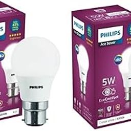 Philips Ace Saver 5-watt B22 LED Bulb | Crystal White LED Bulb | Pack of 2-11