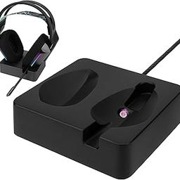 Geekria Headphones Charging Stand for Logitech G733 Lightspeed Wireless Gaming Headset, 3D Printed Resin Magnetic Dock, Gaming Headset Base (Black)-image-35