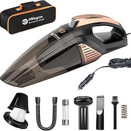 iWagon i2008 Car Vacuum Cleaner 140 Watts 5000 PA Powerful Suction Vacuum Cleaner with Washable HEPA Filter, 3 Accessories,Compact,Light Weight & Easy to use (Black and Red)-image-4