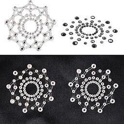 Fun Crystal Rhinestone Nipple Pasties Breast Sticker Products Black Clothing Shoes & Accessories | Womens Clothing | Intimates & Sleep | Breast Forms Enhancers-17