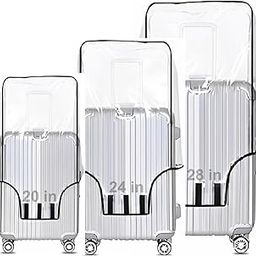 Combo of 3 Trolley Bag Cover/Suitcase Bag Cover/Waterproof Dustproof Luggage Cover/Zippered Clear PVC Suitcase Covers Protectors (28 inch, 24 inch, 20inch)-picture-16