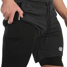 2 in 1 Active Dual Shorts with Inner Tights Layer | Men's Double Layer Short for Running, Gym & Sports-10
