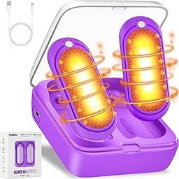 Hand Warmers Rechargeable 2 Pack, Rechargeable Hand Warmer with 10000mah Charging Case, Portable Temperature Control Pocket Heater, Electric Hand Warmer for Outdoor, Hunting, Golf, Camping, Purple-image-8