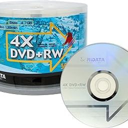 50 Pack Ridata DVD+RW 4X 4.7GB Silver Logo Rewritable DVD Plus RW Re-writable Blank Recordable Media Disc-image-54