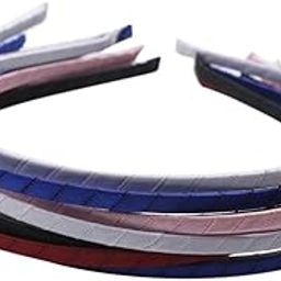 ™ 10Pcs Alice Band Headband Satin Wrapped Hair Hoop Thin Hair Band Mixed-image-72