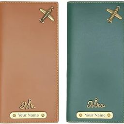 Personalized Passport Holder for Couples, 2 in 1 Unisex Customised Couple Passport Cover with Name & Charms, Customized Leather Passport Holder for Men and Women (Mr, Mrs)-image-71