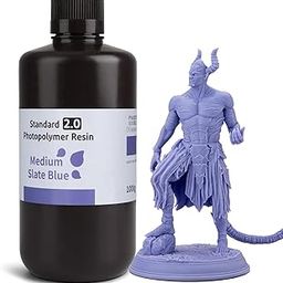 ELEGOO Upgraded Standard 3D Printer Resin 2.0 405nm UV Curing Photopolymer Resin for Mars Saturn Jupiter MSLA DLP LCD 3D Printing, High Precision, Low Odor, Medium Slate Blue 1000g-image-77