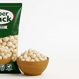 Super Snack Premium Raw Makhana | Fox Nuts | High Protein, Gluten-Free, Low Fat, Cholesterol-Free Snack | Healthy | Ideal for All Ages | 250gm-image-84