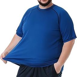 Mens Big and Tall Swim Shirt Sun Protection UPF 50+ Rash Guard Quick Dry T-Shirt-image-10