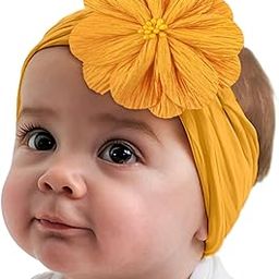 SYGA Baby Headband Nylon Flower Soft Stretchable Hairband for Newborn Infant Toddler Kids For 0-3 Year (Yellow, Free Size)-image-33