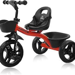 Qumon Arrow Premium Plug N Play Kids Tricycle for Toddlers Ages 1-5 Years with EVA Wheels, Adjustable Seat, 3 Point Safety Harness, Heavy Duty Frame (Capacity 30kg) (Red)-image-19