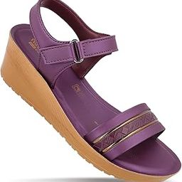 Women's Wedge Sandals with Cushion Sole, Velcro Straps, Lightweight for Casual Wear - WLR77025-image-1