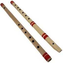 Famous Flute Professional Use Musical Instruments Indian Bansuri Bamboo Flute Set of 2 Flutes Fipple and Transverse-3