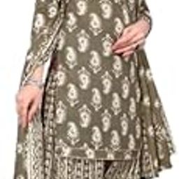 Women's Olive Cotton Blend Printed Unstitched Salwar Suit Material (JOPLDI1073)-image-1