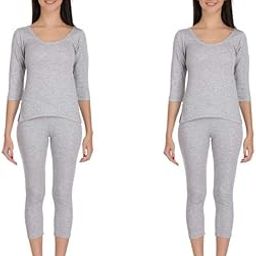 Thermal wear for Women/Ladies/Girls Winter Thermal Set Poly Cotton top 3/4 Sleeve and Bottom (2 Set Combo Pack)-image-68