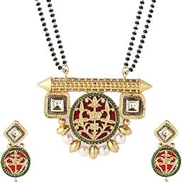 Gold Plated Black Beads Kundan Mangalsutra | Nallapusalu Chains for Women | Anniversary & Birthday Gift for Women, Girls-19
